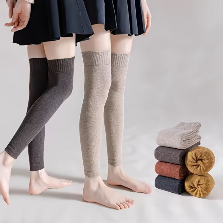 1/2Pairs%20Winter%20Knee%20High%20Leg%20Cover%20Windproof%20Warm%20Sweat%20Absorb%20Long%20Leg%20Warmers%20Thermal%20Anti-Cold%20Thigh%20High%20Knitted%20Stockings%20-%20Image%204
