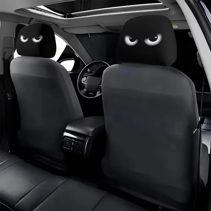 2PCS%20Funny%20Slanted%20Eyes%20Cartoon%20Print%20Car%20Pillowcase%20Cover%20Soft%20Comfortable%20Automobile%20Auto%20Seat%20Headrest%20Washable%20Fabric%20-%20Image%203