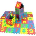 36 Pieces Alphabet and Number Puzzle Foam Mat for Kids | Multicolor-15*10 Inch. 