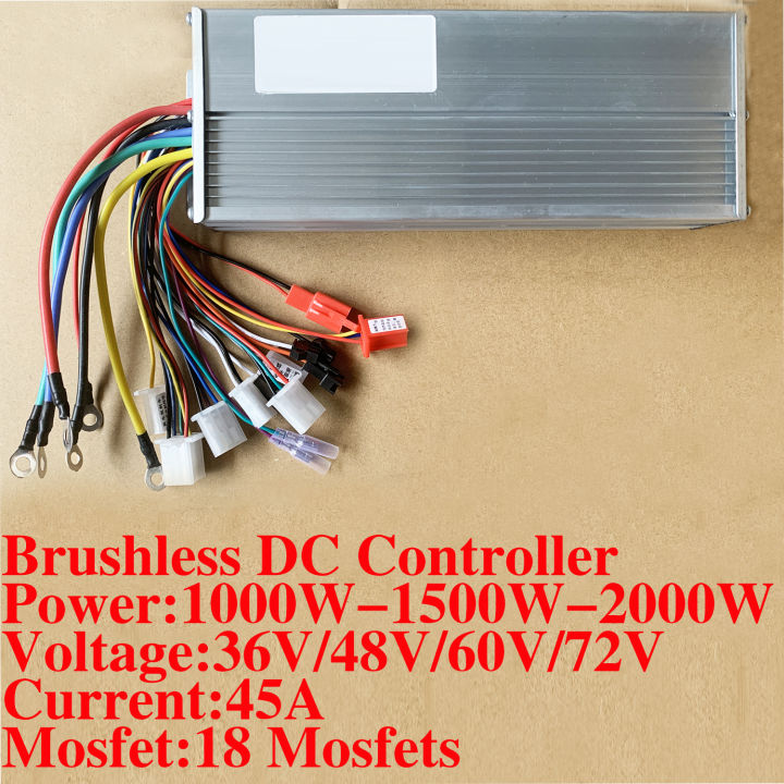 48V 60V 72V 1000W 1500W 2000W E-bike controller MAX 45A 18 MOSFET DC ...