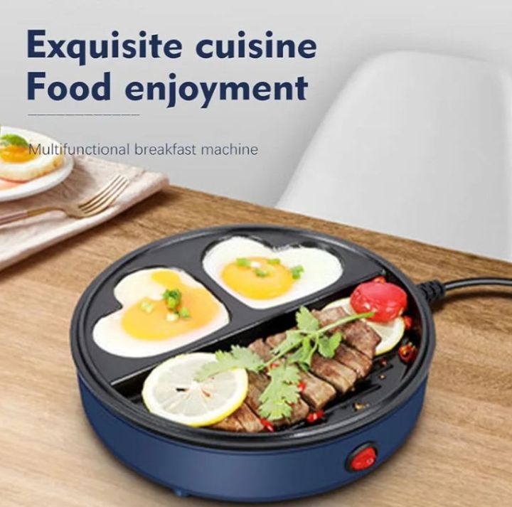 Egg Fried Burger Machine Omelette Machine Breakfast Bread Maker Electric Cooker Non Stick Frying Pan Waffle Maker Sandwich Maker ,BBQ Grill Machine ,Electric Cooker, Non Stick Frying Pan - 600W