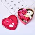 Heart Shaped Valentines Day Gift Box with I Love You Message Teddy Bear 3 Red Roses- Valentine Gift for Girlfriend Boyfriend Husband Wife-Valentine Day Gifts-Valentine Day Decoration Items. 