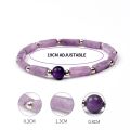 Natural Amethyst Body-purify Slimming Bracelet Stone Energy Yoga Bracelets for Women Weight Loss Bracelet Fatigue Relief Healing.
