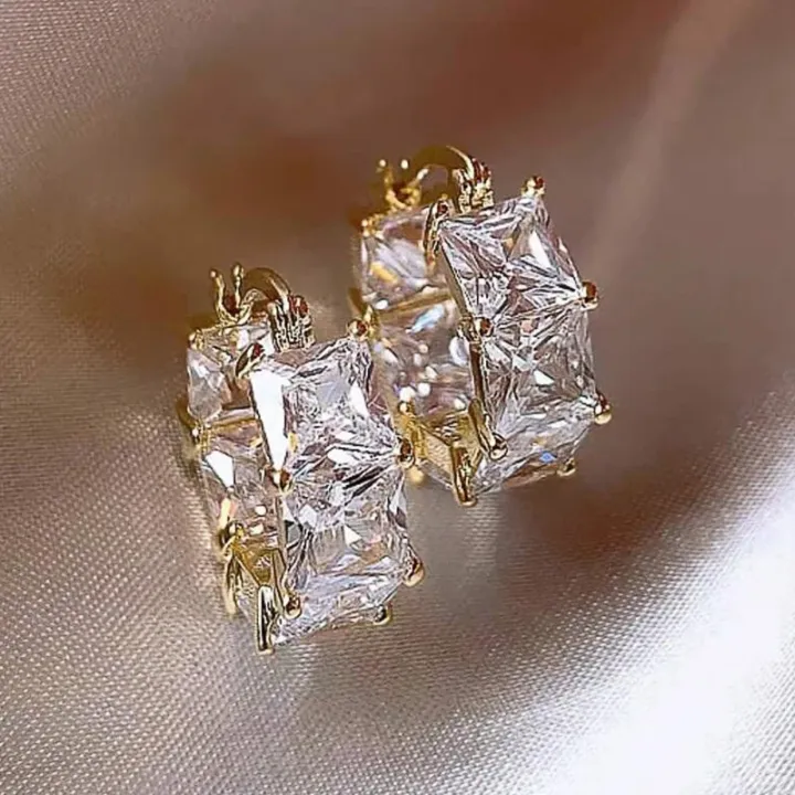 Huitan%20Princess%20Square%20White/Black%20CZ%20Hoop%20Earrings%20for%20Women%20Luxury%20Accessories%20Wedding%20Party%20Temperament%20Elegant%20Lady%20Jewelry%20-%20Image%202