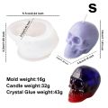3D Skull Head Candle Silicone Mold DIY Horror Theme Epoxy Resin Craft Skeleton Shape Festive Halloween Decorations Creative . 