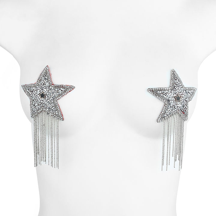 1pair%20Tassel%20Rhinestone%20Star%20Nipple%20Stickers%20Women%20%20Bra%20Nipple%20Cover%20Reusable%20Wear%20Silicone%20Nipple%20Pasties%20Chest%20Stickers%20-%20Image%202