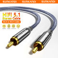 SUNKANDI RCA to RCA Audio Cable, RCA Male to RCA Male Stereo Audio Cord for Home Theater, HDTV, Amplifier Speakers.