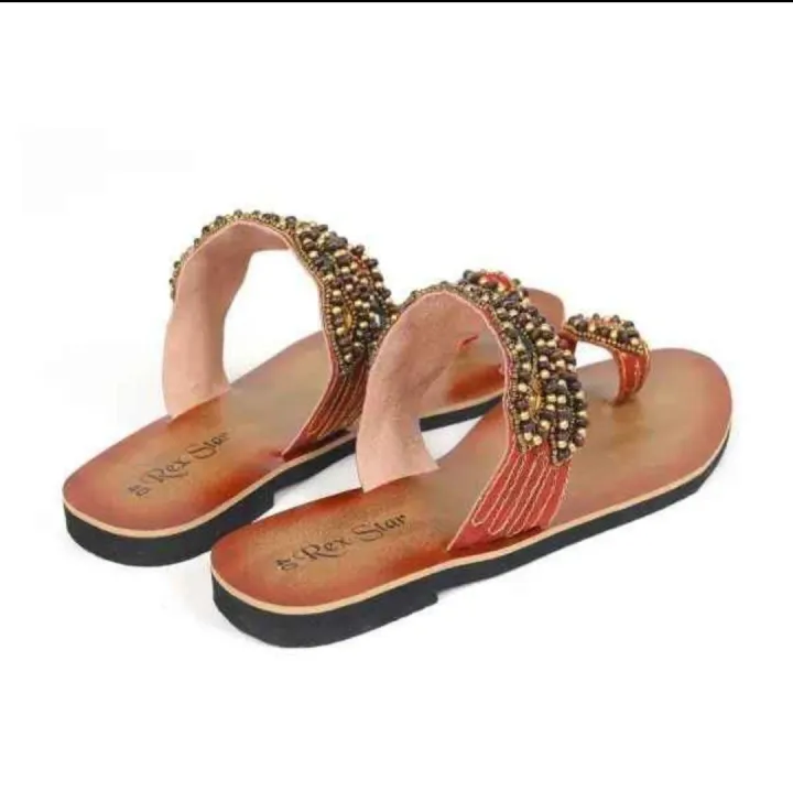 Ladies%20Gorgeous%20Random%20Use%20Flat%20Sandals%20With%20Puthi%20work%20-%20Rajsthani%20Stone%20Work%20One%20Pie%20Girls%20Flat%20Shes%20-%20Womens%20One%20Pie%20Casual%20Slipper%20-%20Female%20Flat%20Slides%20Sandals%20-%20Image%203