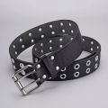 1pc Women's Belt Trend Simple Double Hole Men Belt Punk Hip Hop Rock Style Subculture Y2K Belt Punch Free Belt for Men and Women. 