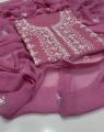 Pure GTM Lawn Hand made embroidery Shirt & Trouser with matching embriodry shafon dupata 3 pc beautifull suit. 