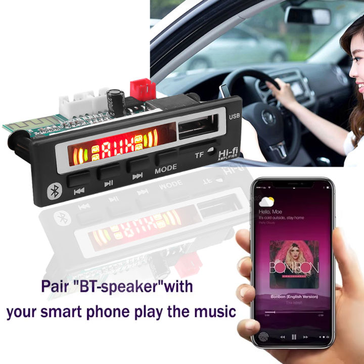 KEBIDU%20Bluetooth%205.0%20MP3%20WMA%20Decoder%20Board%20Wireless%20Car%20Radio%20Module%20DC%2012V%20MP3%20Player%20USB%20TF%20FM%20Car%20Music%20Player%20Accessories%20-%20Image%203