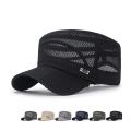New Iron Label Full Net Breathable Flat Cap For Men Casual Breathable Shade For Summeroutdoor Leisure Sunscreen Hat For Women. 