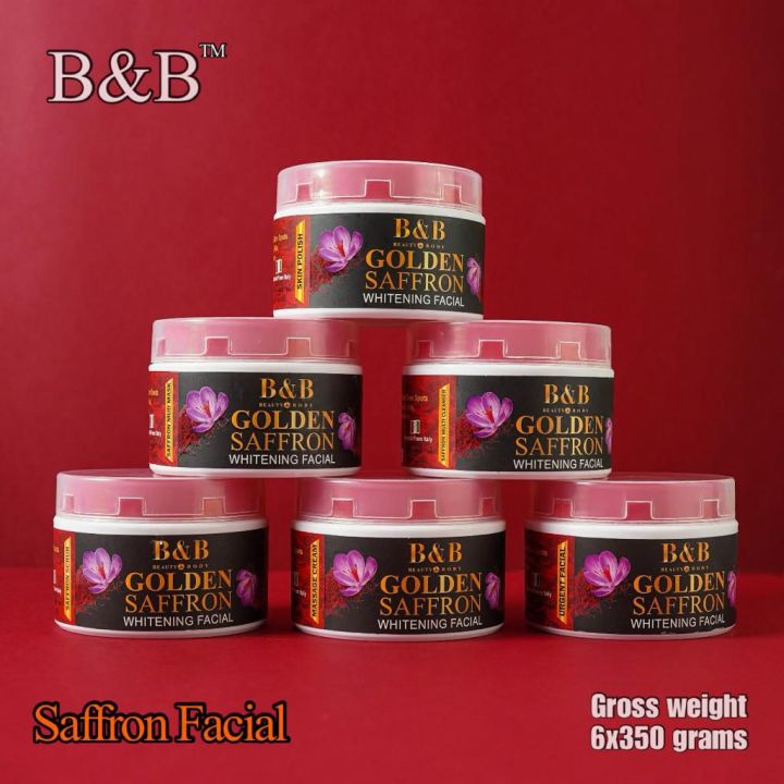 B&B Golden Saffron Whitening Facial Kit 350gm each Jar pack of 6 Jar