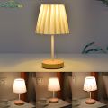 Solid Wood Cloth Nordic Decorative Table Bedroom Bedside Lamp Simple Creative Remote Control Small Night Light Energy Saving Led. 