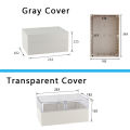 ABS plastic IP66 waterproof junction box, with grey cover and transparent cover as an option.