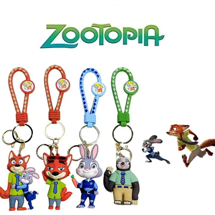 Zootopia Rabbit Keychain Zootopia Keychain Set Judy& Nick PVC Figure Keychain, Animal Cartoon ...