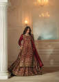 Poshaàk Pakistan Maroon Bridal Lehenga – 3 Piece Heavy Embroidered Chiffon Lehenga Wedding & Barat Special Ready to Wear Outfit Nikah Dress Formal wedding wear. 