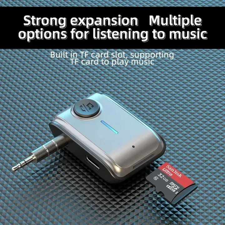 Bluetooth%205.3%20Receiver%20Wireless%20Adapter%203.5mm%20AUX%20U-Disk/TF%20for%20Car%20Speaker%20Headset%20Audio%20Music%20Receiver%20Hands%20Free%20Car%20Kit%20-%20Image%204