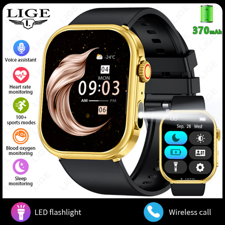 LIGE%202.01-inch%20Full%20Touch%20Screen%20Smart%20Watch%20Golden%20Watches%20Men%20Women%20Heart%20Rate%20Blood%20Oxygen%20Monitoring%20Smart%20Health%20Clock%202026%20-%20Image%207