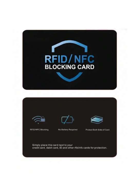 RFID Blocking Card 2 Pack, Bank Debit Credit Card Protector, Anti-Theft Contactless NFC Blocker, Entire Wallet Protection