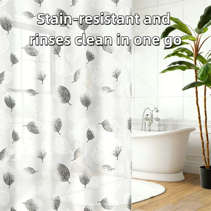 1pc%20Waterproof%20Shower%20Curtain%20with%20Plastic%20Hooks%20Bathroom%20Partitions%20Plastic%20Leaf%20Bath%20Curtain%20Bathroom%20Curtain%20Window%20Curtain%20-%20Image%204