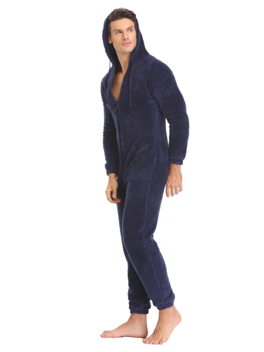 Men's%20Winter%20Warm%20Fluffy%20Teedy%20Fleece%20Pajama%20Onesie%20For%20Men%20Cozy%20Soft%20Warm%20Plush%20Fleece%20Jumpsuit%20Romper%20One%20Piece%20Hooded%20Pajama%20-%20Image%204