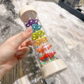 Wooden Rain Sound Tube Instrument,Rainmaker Rain Stick Musical Instrument,Hourglass Music Shaker Toy, Hearing Enlightenment Toy. 