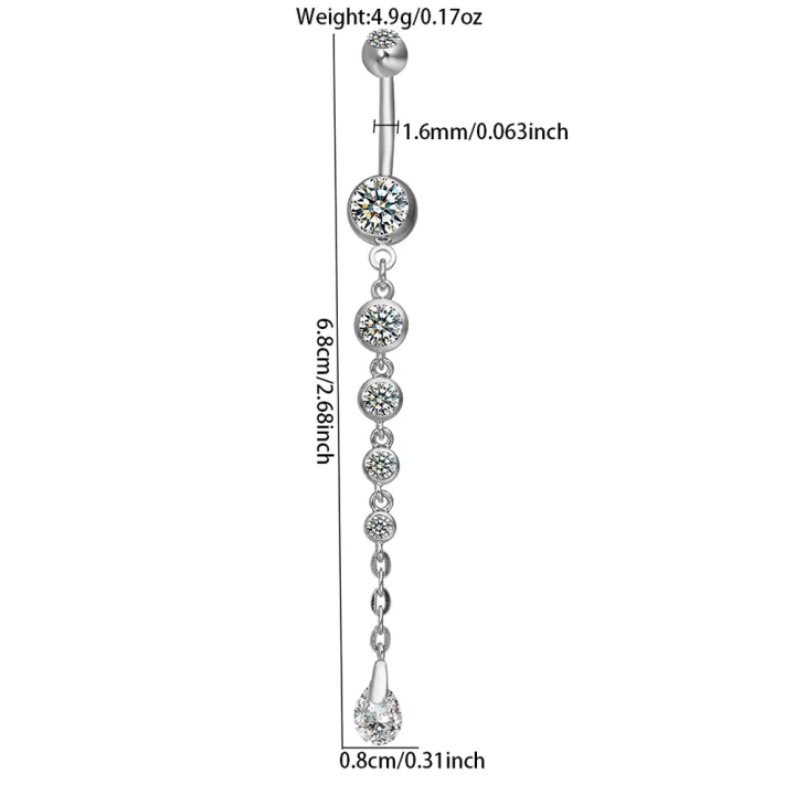 KUNIU%201pc%20Fashion%20Long%20Geometric%20Belly%20Ring%20Women's%20Fit%20Piercing%20Body%20Jewelry%20-%20Image%205