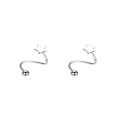 2pcs Stainless Steel Spiral Twisted Stud Earrings, Lip Piercing Heart Star Cartilage Tragus Helix Ear Piercing Jewelry Gifts. 