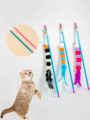 1 PCs New Elastic String Imitated Furs Bug Funny Cat Stick Suitable for Cats.