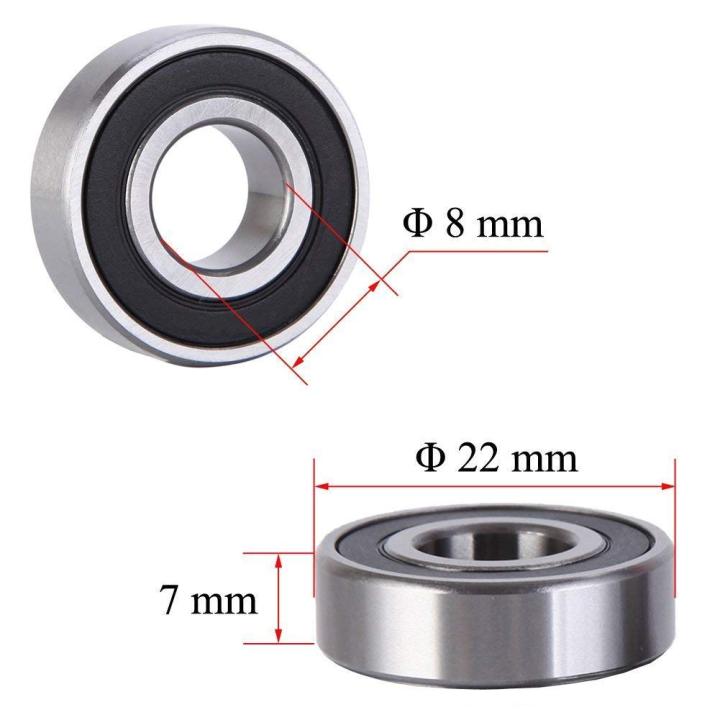 10%20Pcs%20608%202RS%20Ball%20Bearings%20608ZZ%20Bearing%20Steel%20and%20Double%20Rubber%20Sealed%20Miniature%20Deep%20Groove%20Ball%20Bearings%20(8mm%20x%2022mm%20x%207mm)%20-%20Image%205