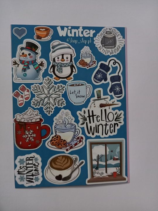 Winter Uncut Sticker Sheet A6 size - 15 x 10 cm