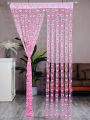 Romantic two-color love cord decoration fringe partition curtain through rod finished curtain 39.37*78.74in. 