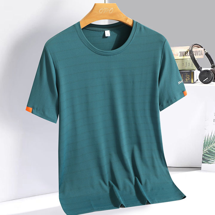 Men's%20Summer%20Ice%20Silk%20T-shirt%20Sweatshirt%20Round%20Neck%20Simple%20Running%20Fitness%20Suit%20Thin%20Breathable%20Quick%20Drying%20T%20-%20Image%204