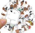 25PCS white, Grey and brown cute teddy bear stickers. 