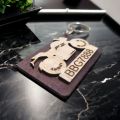 Customized Name And Bike Number Keytags, Embossed Bike Wooden Keytags, Keychain. 