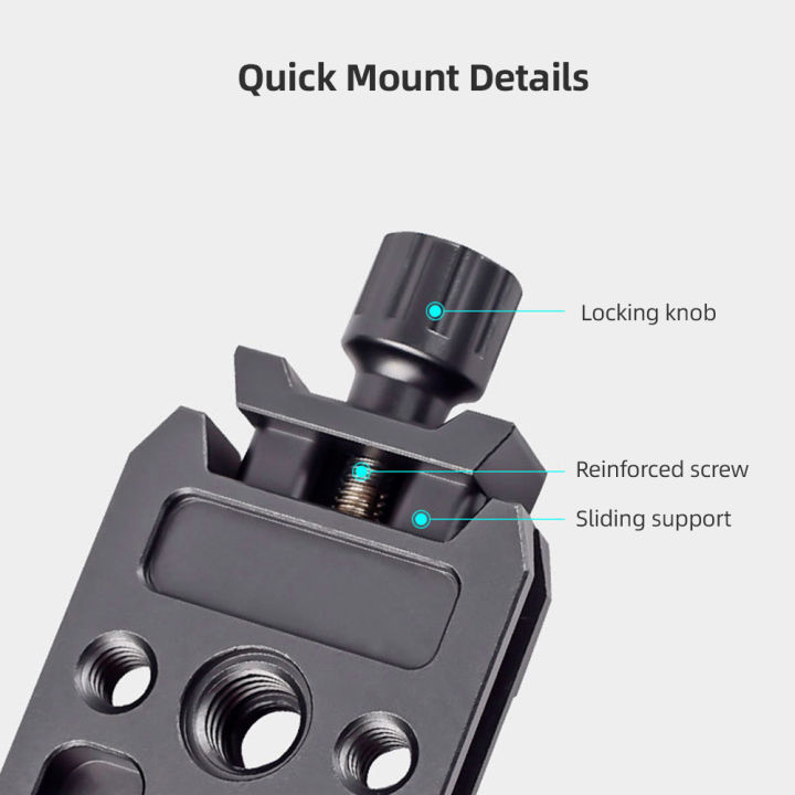 Aluminum%20Alloy%20Quick%20Release%20QR%20Plate%20Clamp%20with%20Arca%20QR%20Plate%20Slot%203/8-inch%20&%201/4-inch%20Screw%20Hole%20for%20%20RS2/RSC2/RS3%20QR%20Plate%20-%20Image%203