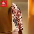 Olevs 7006 model ladies watch luxury fashion exclusive design ceramic strap waterproof imported quartz movement wrist-watche for women with box. 
