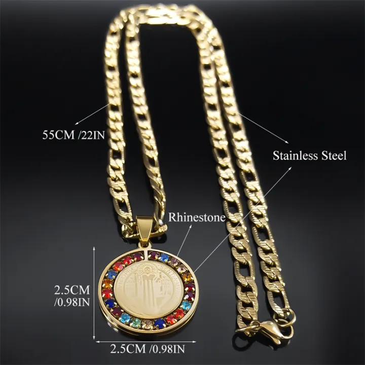 Colorful%20Crystal%20Saint%20Benedict%20Medal%20Necklace%20Women%20Men%20Stainless%20Steel%20Gold%20Color%20Chain%20Necklaces%20Jewelry%20San%20Benito%20N8391S05%20-%20Image%206