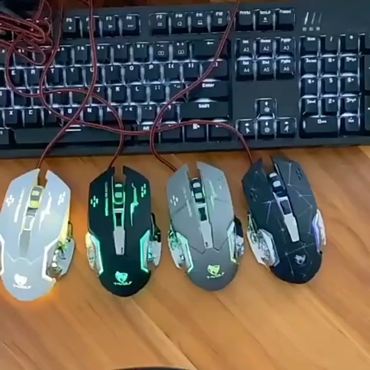 T-WOLF V6 Wired Gaming Mouse | USB Optical RGB LED | Adjustable DPI | Ergonomic Design