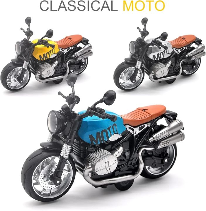1 PC Motorcycle Toys for Kids - Pull Back Toy Motorcycle Model 1/12 Scale with Lights and Sounds, Die-Cast Motorcycles Toy for Boys Kids Age 3-12 Year