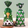 25/50pcs Soccer Theme Candy Wrapping Bags Football Bag Cookie Bag Fans Party Favor Bags for Boys Birthday Party Decor.