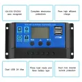 60A/50A/40A/30A/20A/10A 12V/24V Auto Solar Charge Controller PWM Controllers LCD Dual USB 5V Output Solar Panel PV Regulator. 