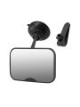 2-in-1 Black Adjustable Car Seat Mirror 360° Rotatable Shatterproof Suction Cups Easy Install for Rear-Facing Kids Monitoring.