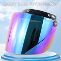 Motorcycle 3-Snap Visor Lens Shield Sturdy Anti Dizziness Motorcycle Helmet Visor Lens for Friends Family Members Neighbors.