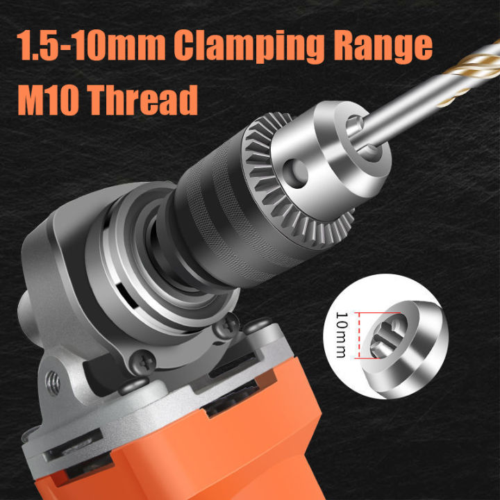 Angle Grinder Electric Drill Conversion Collet 10mm Chuck Holder Power Drill Adapter Convert M10 For 4" Electric Angle Grinder
