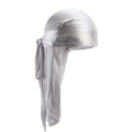 Men's Silk Durag Shower cap Bandana Silky Du Rag Doo Rag Long Tail Waves Cap.