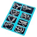 8Pcs/Set Metal Montessori Puzzle Wire IQ Mind Brain Teaser Puzzles Adults Interactive Game Reliever Educational Toys. 