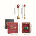 2/4/6Pcs Christmas Fork And Spoon Set,Stainless Steel Creative Tableware,Coffee Tea Dessert Forks And Spoons Set.