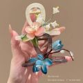 2025 New Flower Hair Claw For Women Elegant Chinese Style Magnolia Bamboo Leaf Peach Blossom Hair Clips Summer Beach Shark Claws.
